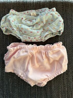 Tucker + Tate Pink and Light Blue Baby Diaper Covers with Cherry Dot Print